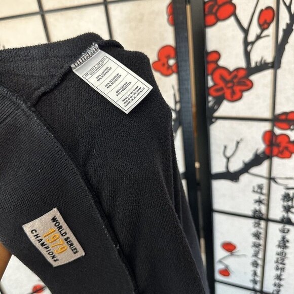 Pittsburgh Pirates Mitchell & Ness Black Yellow Full Zip Jacket Pockets Size L - Picture 5 of 6